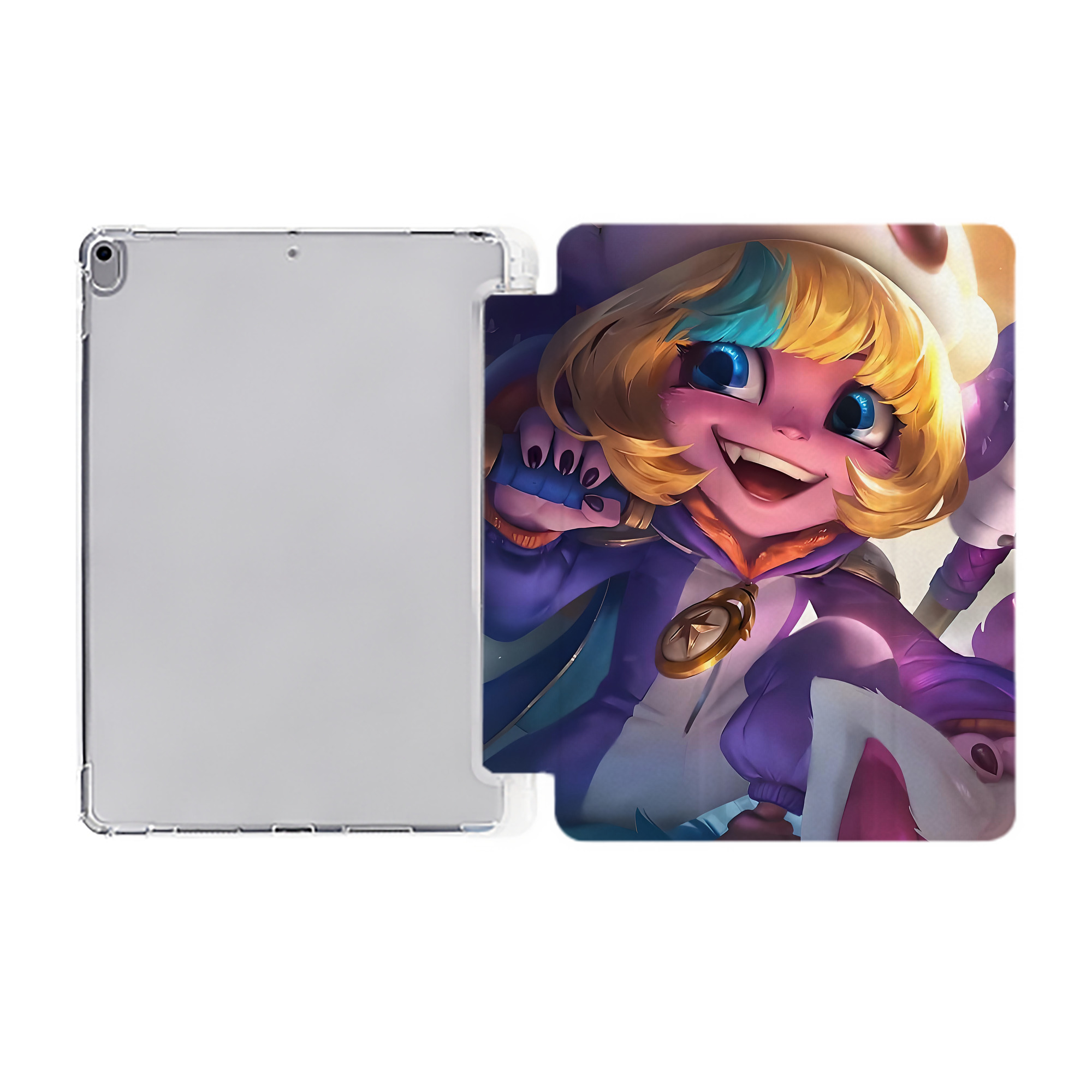 （画像用） リーグ・オブ・レジェンド League of Legends LOL IPad ケース ペン収納付き 三つ折りスタンド PUレザー×シリコン 対応機種9.5/10.5/10.9インチ